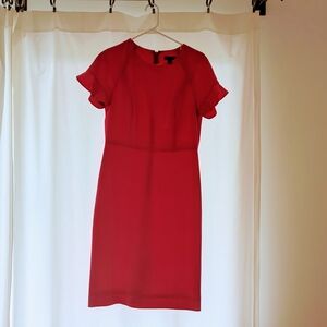 J. Crew Pink Flutter Sleeve Sheath Dress